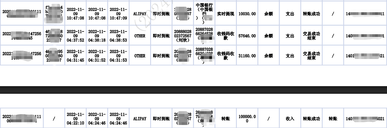 支付宝流水：第一笔转账10万元